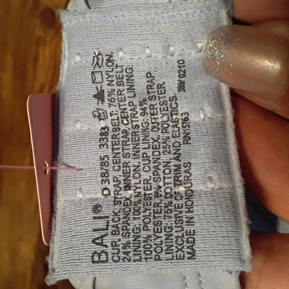 NWOT Bali 38D Gorgeous Blue/periwinkle Comfy Straps Unpadded underwire Bra - Picture 11 of 12